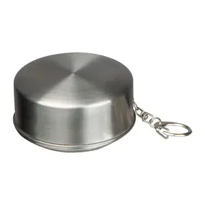 Foldable stainless steel drinking cup